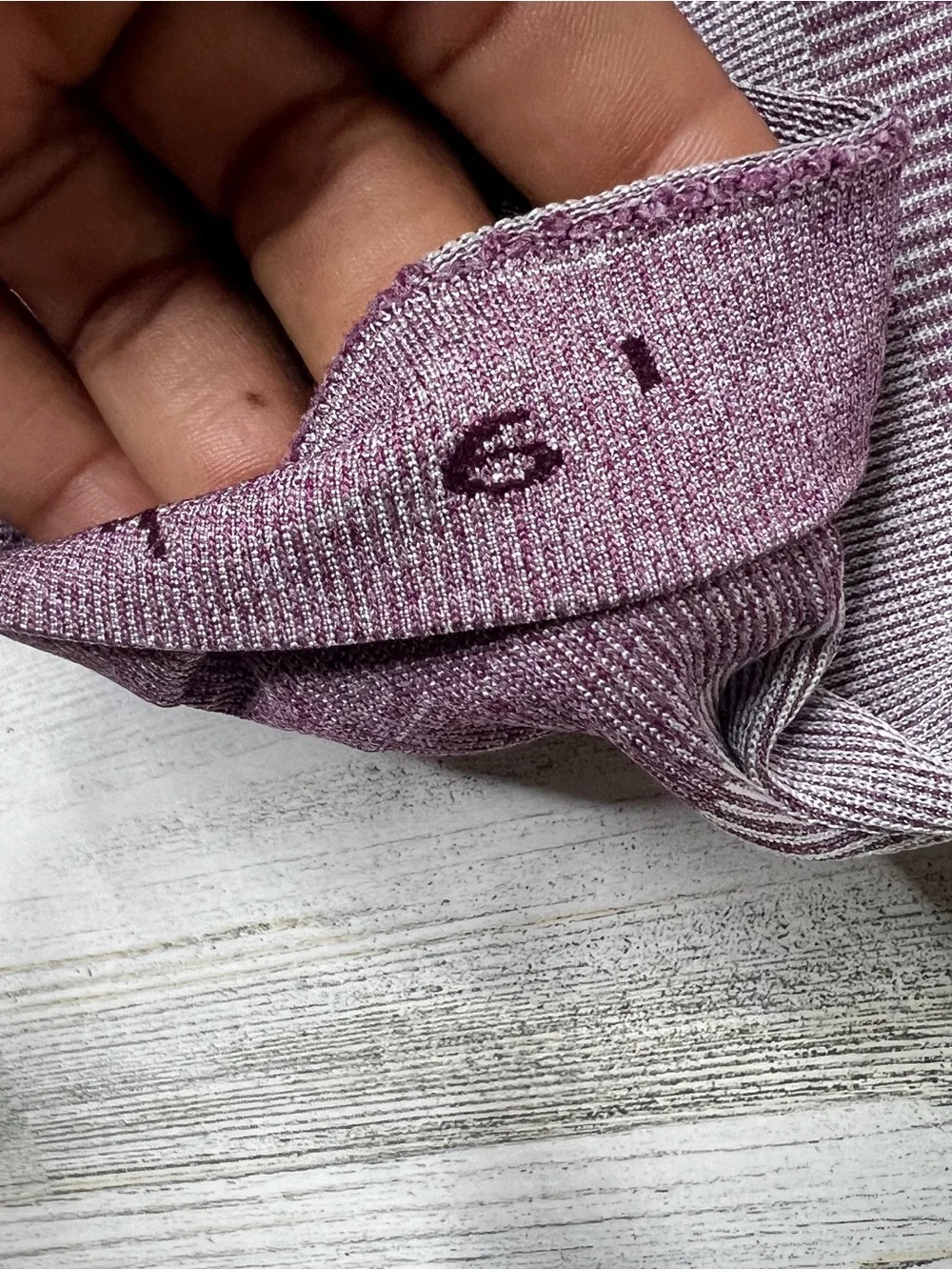 lululemon athletica Purple Striped Short-Sleeve Tee
